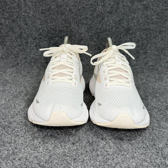 Brooks Ghost 15 Running Shoe Womens Size 8.5 White Tan Athletic Training Sneaker - Picture 2 of 12